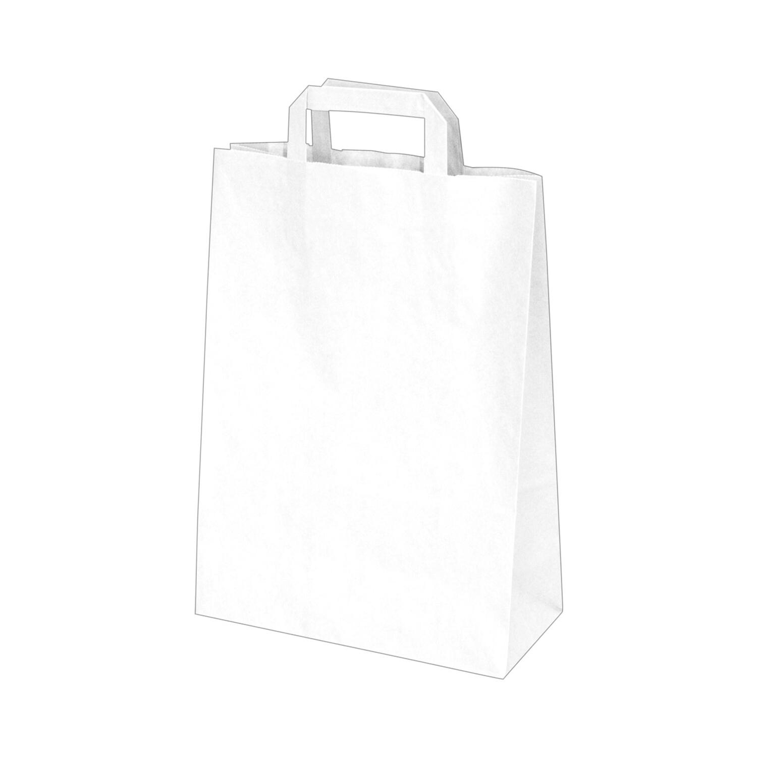 GASTRO Papiertragetaschen 32 x 26 x 14 cm mit EAN-Code weiß, 250 Stk.