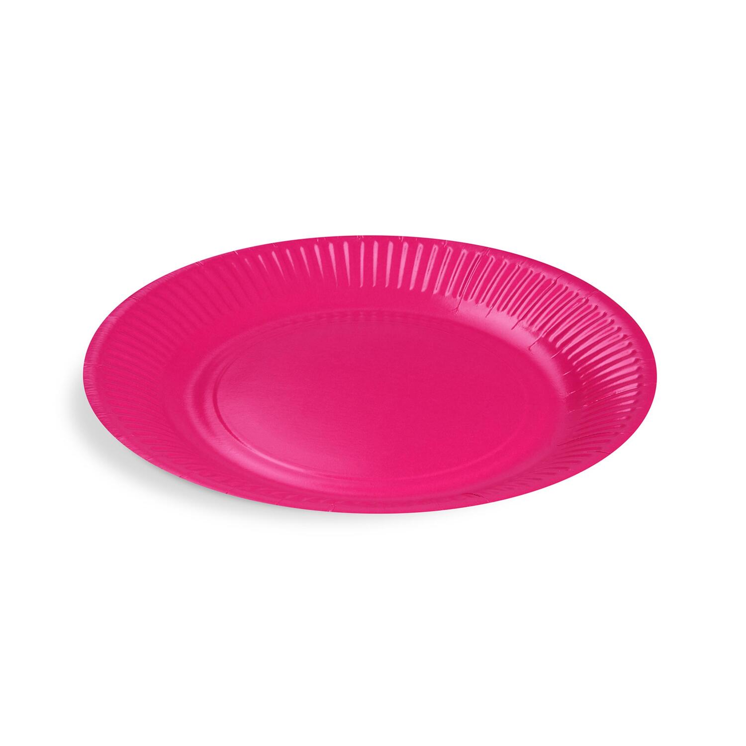 BIONATURE Pappteller Partyteller FSC Mix rund Ø23cm fettdicht fuchsia, 10 Stk.