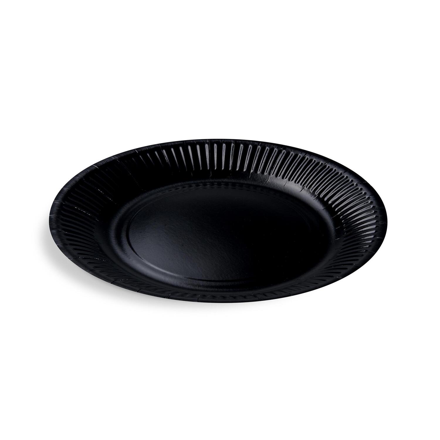 BIONATURE Pappteller Partyteller FSC Mix rund Ø23cm fettdicht schwarz, 10 Stk.