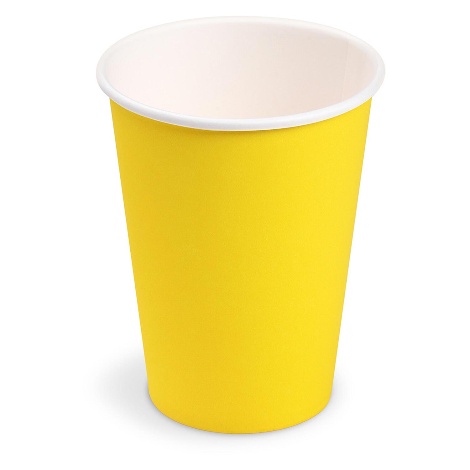 Getränkebecher Party/Pappbecher gelb 240ml, Ø 74mm, 10 Stk.