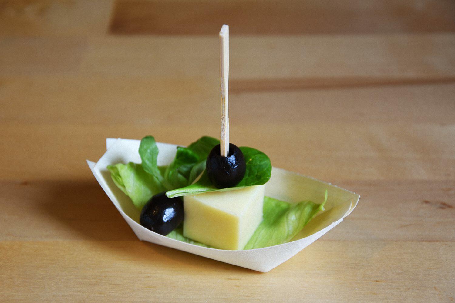 Fingerfood-Spieße aus Bambus GABEL 90 mm, stabil und splitterfrei, 100 Stk.