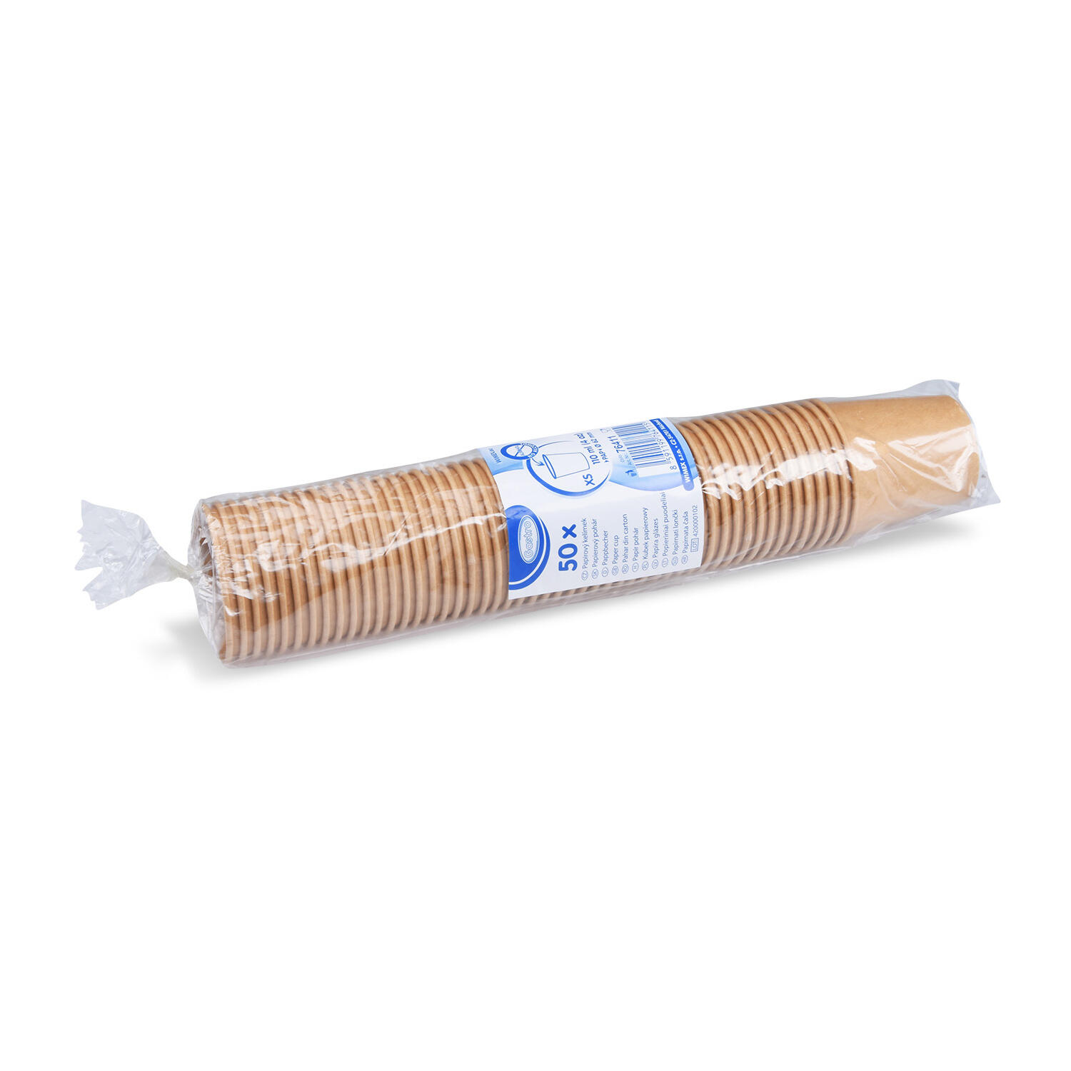 Heiß- und Kaltgetränkebecher Pappbecher braun 80 ml 110 ml XS Ø 62mm, 50 Stk.