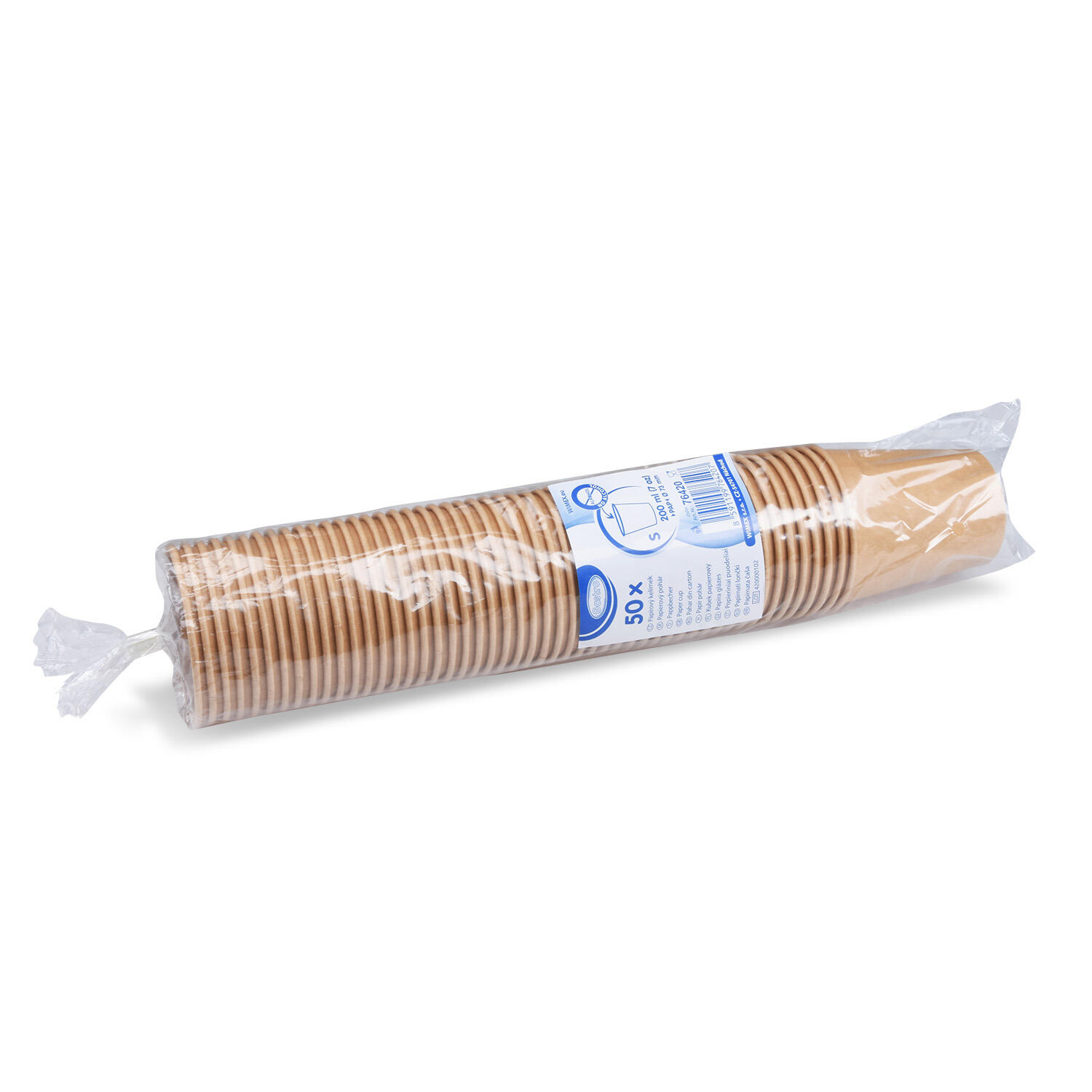 Heiß- und Kaltgetränkebecher Pappbecher braun 150ml 200ml S Ø 73mm, 50 Stk.