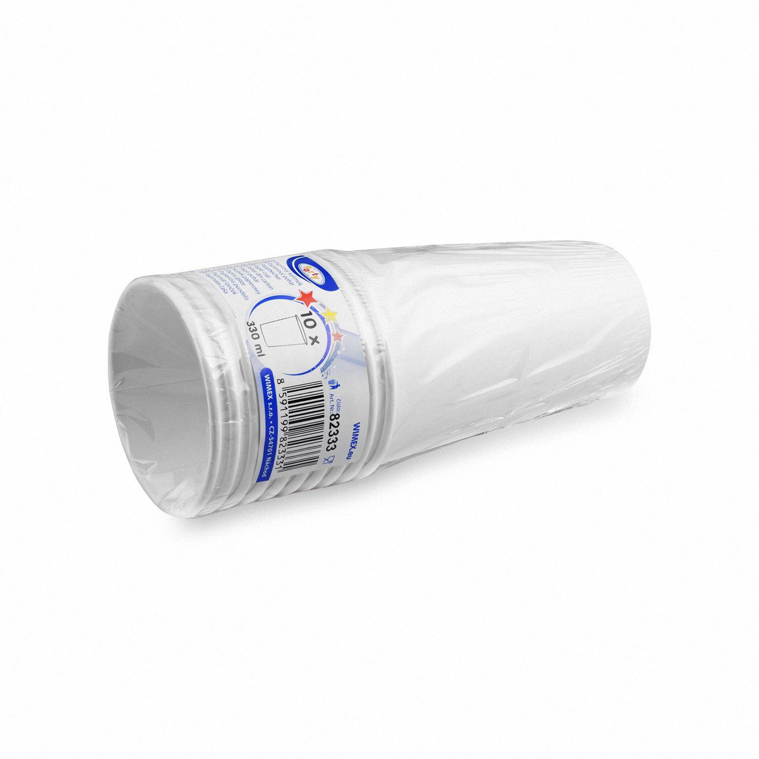 Heiß- und Kaltgetränkebecher Pappbecher weiß 250ml 330ml, Ø 80mm,10 Stk.