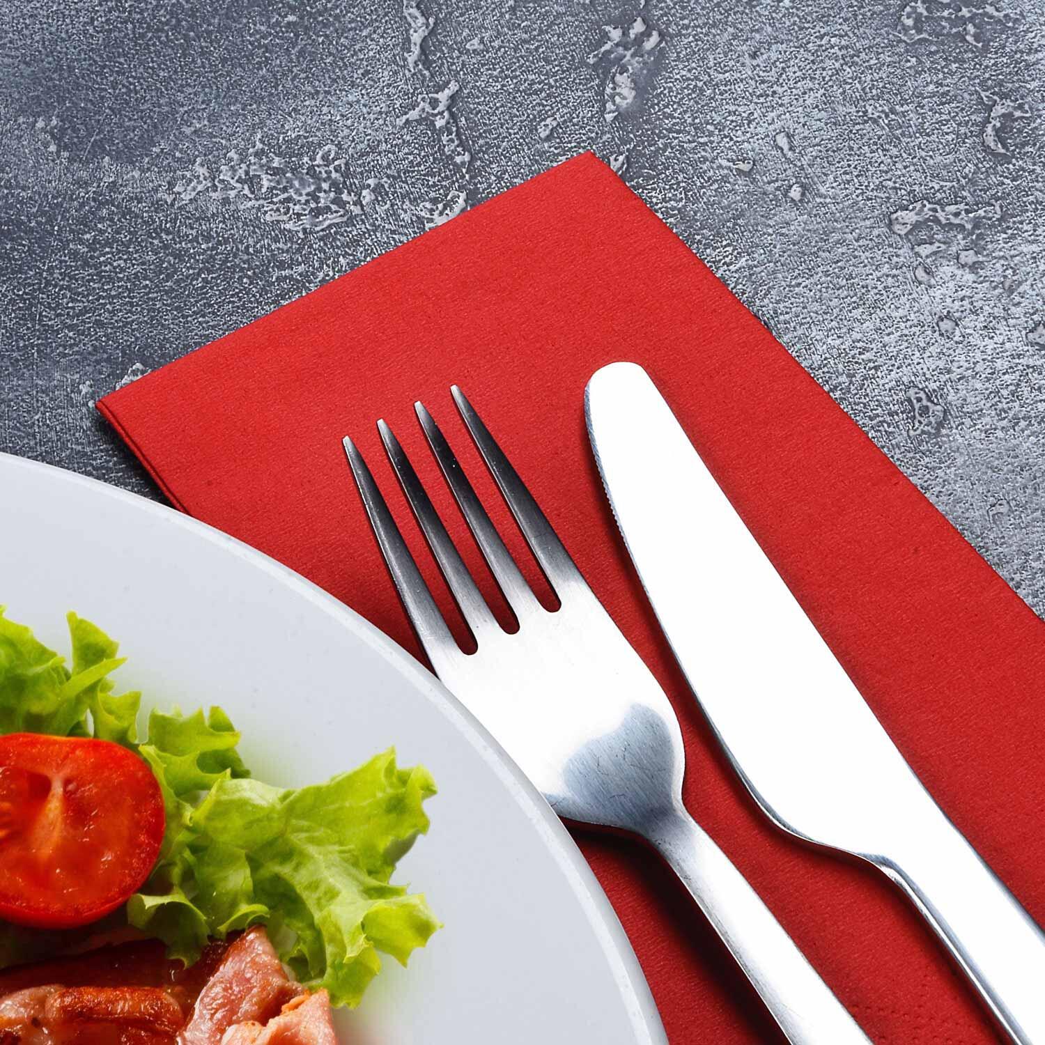 Servietten 33 x 33 cm 1/8 -Kopffalz, 2-lagig rot, 250 Stk.