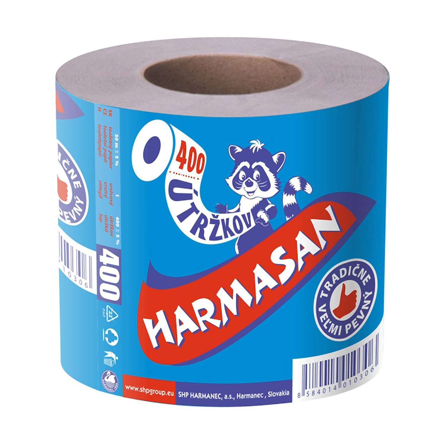 Toilettenpapier WC-Papier natur 1-lagig Harmasan, 400 Blatt 50 m