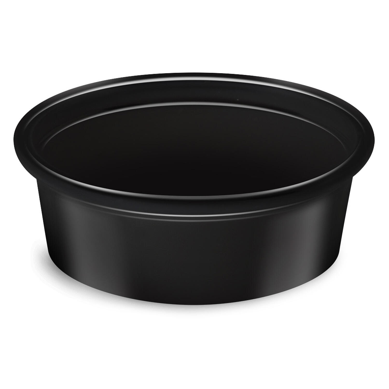 Dressingbecher Feinkostbecher schwarz PP 50 ml  Ø 70 mm, 50 Stk.