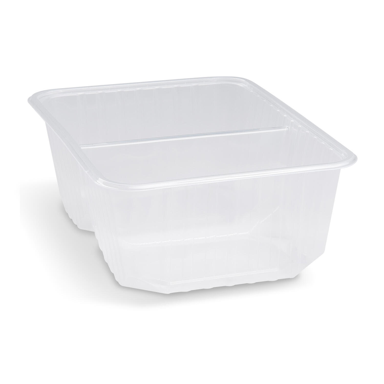 Rechteckschalen 2-geteilt 186x133mm 1000ml PP klar für heiße Speisen, 50 Stk.