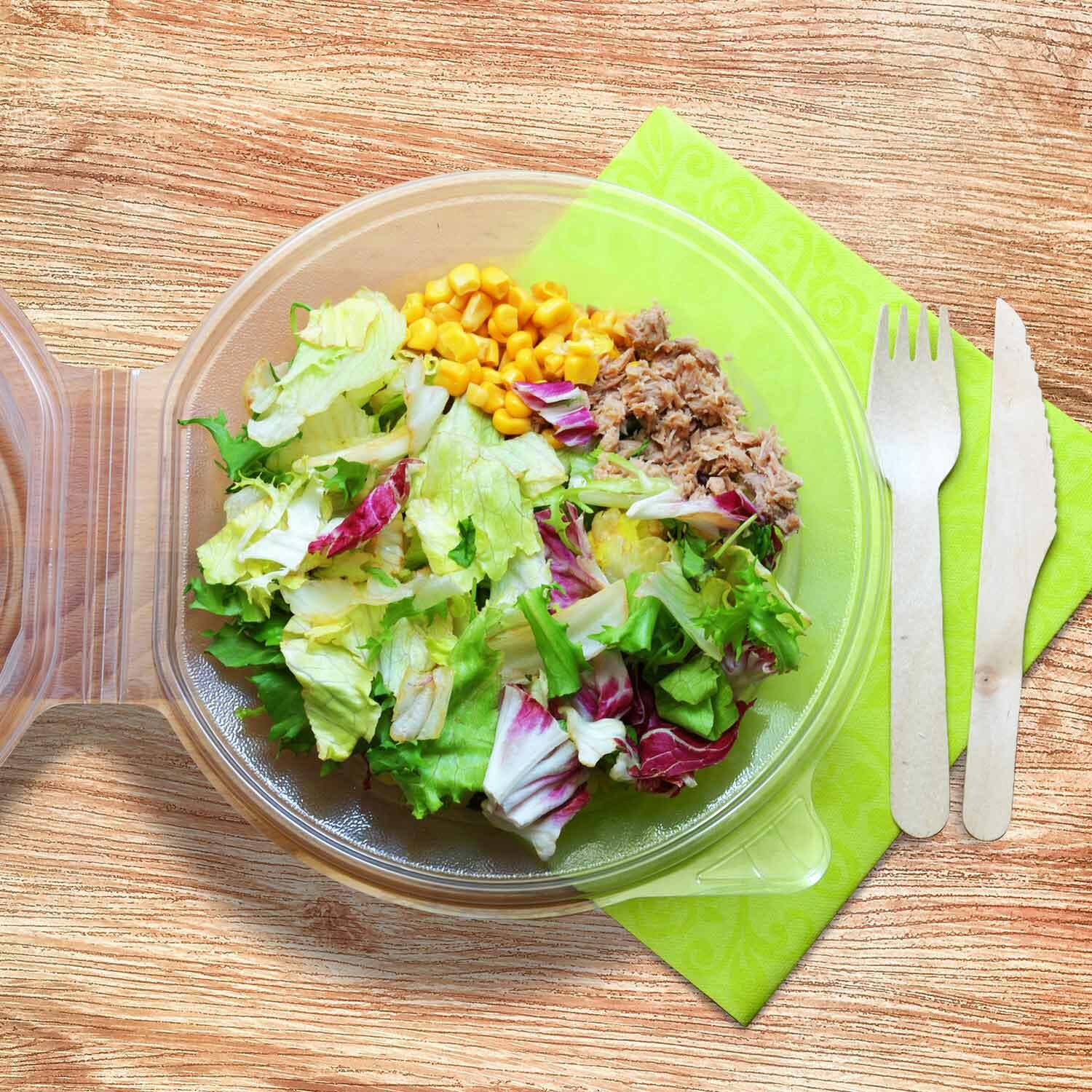 Salatschalen klar mit angehängtem Domdeckel 1700ml, PP, 25 Stk.