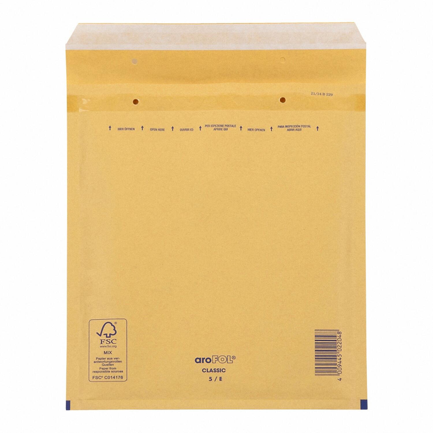 AROFOL CLASSIC Luftpolstertasche  5/E-15, 220x265mm, für B5+, braun