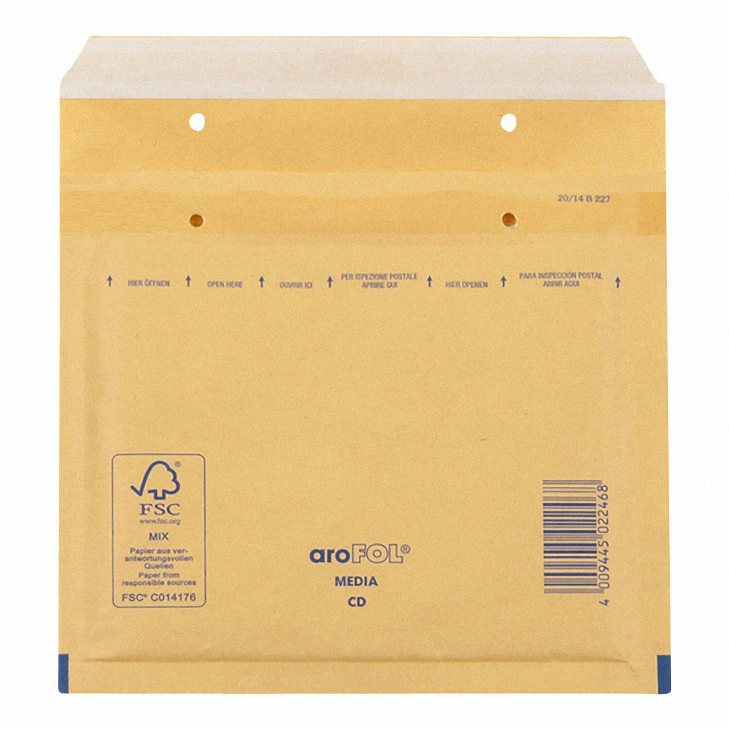 AROFOL CLASSIC Luftpolstertasche  CD, 180x165mm, für CD/DVD, braun