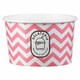 Eisbecher aus Papier Zick Zack Motiv rot 180 ml 6oz mit Deckel, 100 Stk.