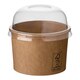 Eisbecher aus Kraftpapier FSC rund 230 ml braun mit transparentem Domdeckel, 50 Stk.