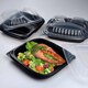 Mehrweg Menüschalen 3-geteilt 240 x 210 x 40 mm Mikrowellengeeignet schwarz 1000ml, 100 Stk.