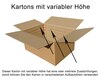 Faltkarton  350x250x(200)-350mm mit variabler Hhe 1-wellig Dickwelle Din A4+ braun